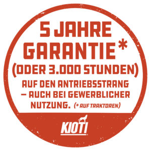 5 Jahre Garantie bei Kioti