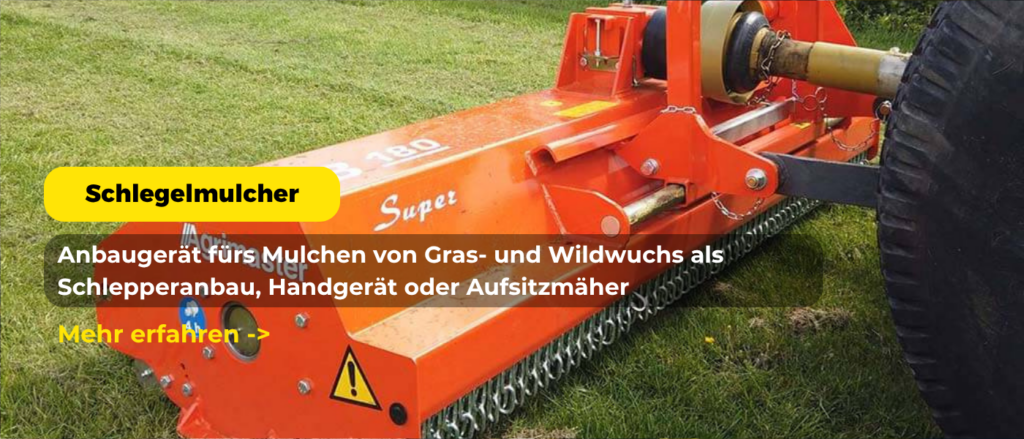 AgriMaster Schlegelmulcher als Traktoranbau auf Wiese
